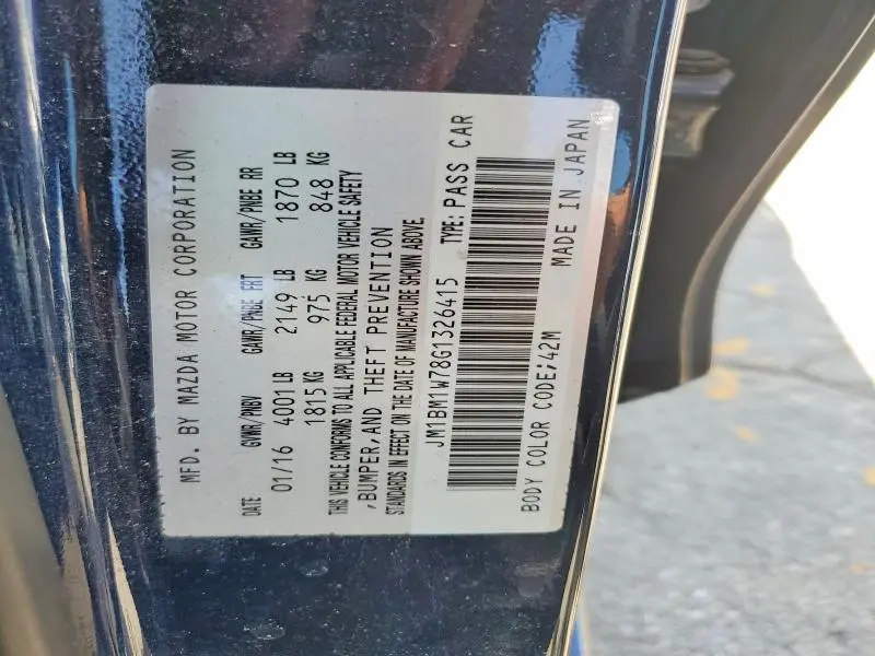2016 MAZDA 3 TOURING  