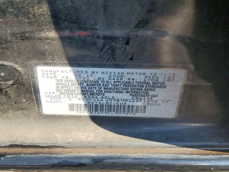 2015 NISSAN VERSA 1.6 SV  