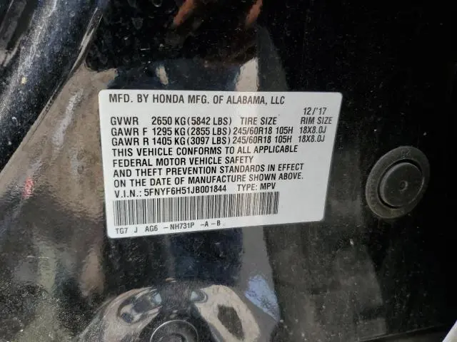 2018 HONDA PILOT EXL  