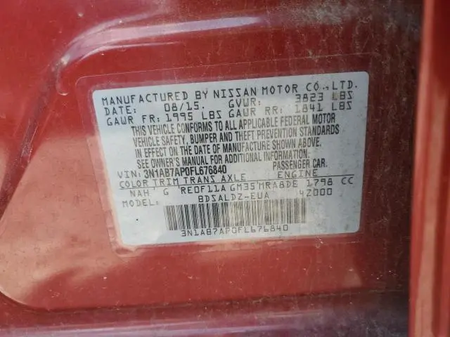 2015 NISSAN SENTRA S  