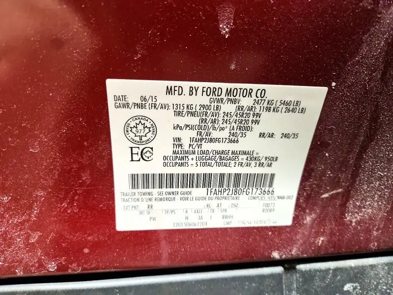 2015 FORD TAURUS LIMITED  