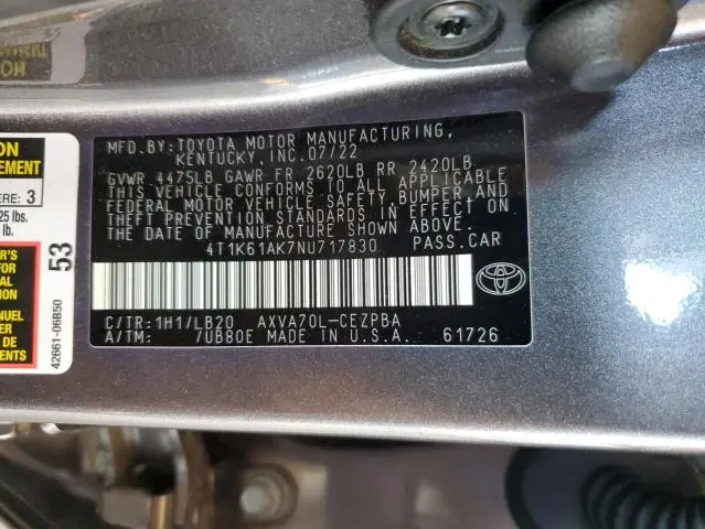 2022 TOYOTA CAMRY XSE