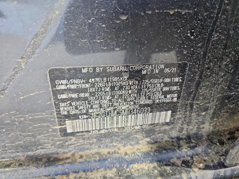 2021 SUBARU CROSSTREK LIMITED  