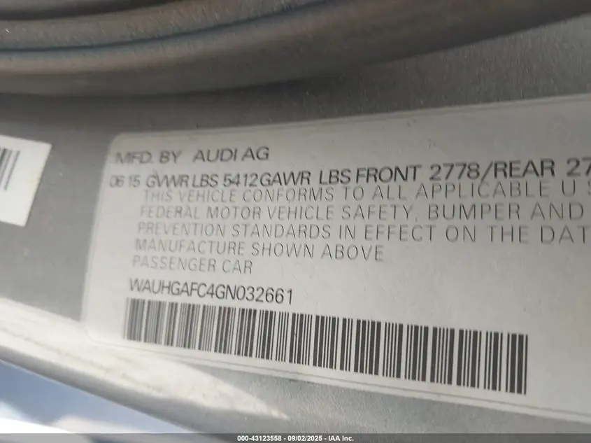 2016 AUDI A6 3.0T PREMIUM PLUS