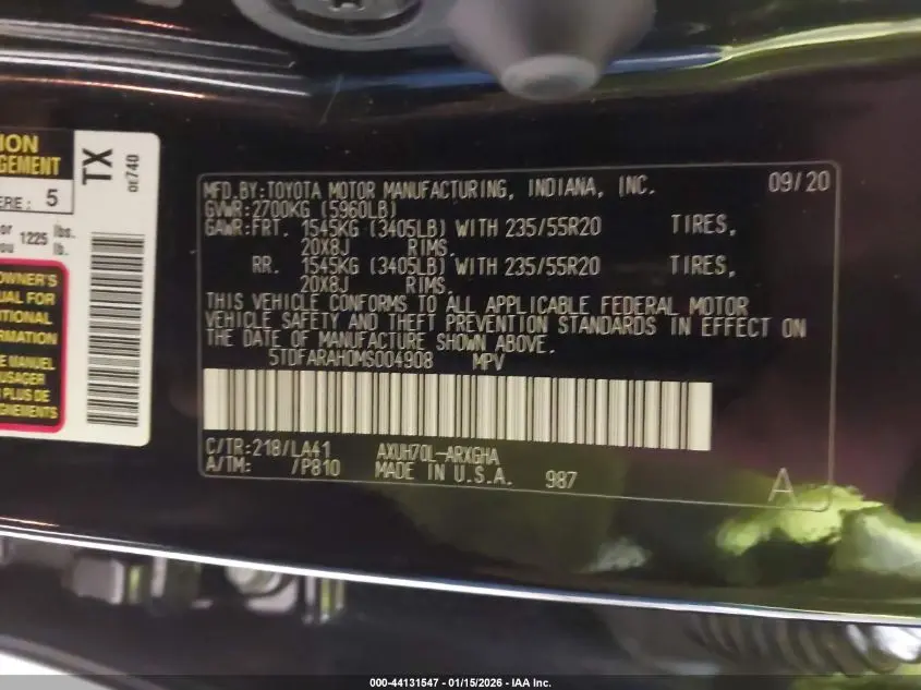 2021 TOYOTA HIGHLANDER HYBRID PLATINUM