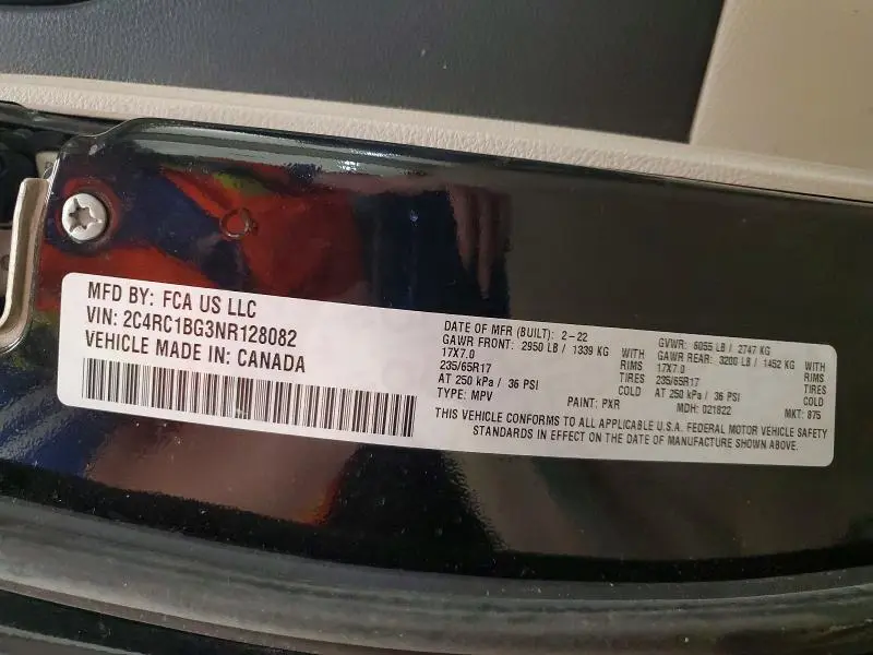 2022 CHRYSLER PACIFICA TOURING L  