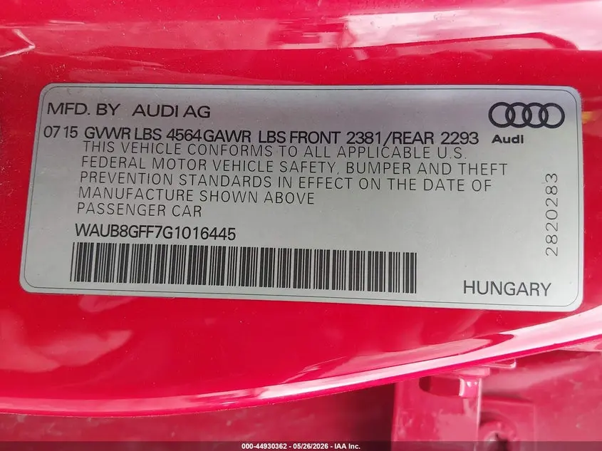 2016 AUDI A3 2.0T PREMIUM