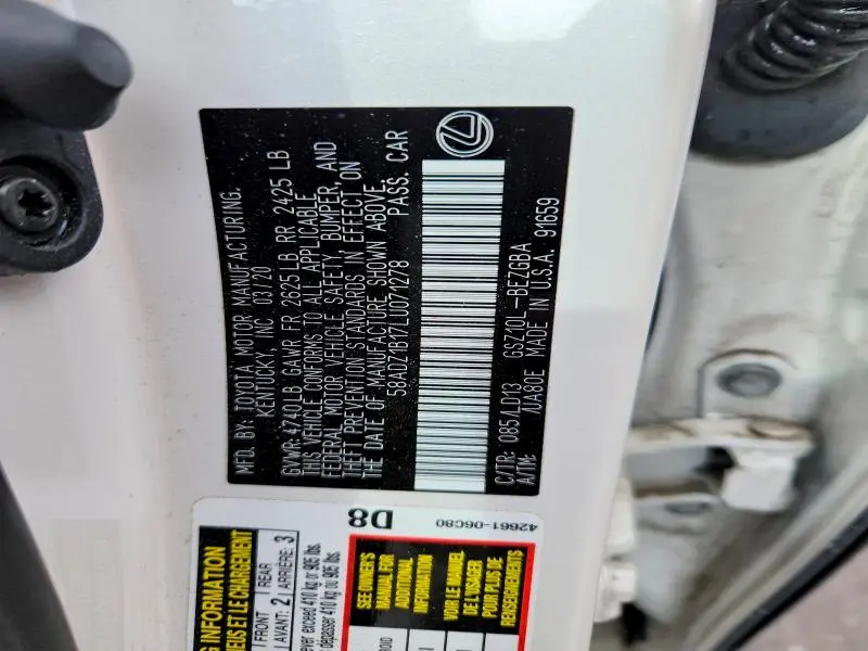 2020 LEXUS ES 350 BASE  