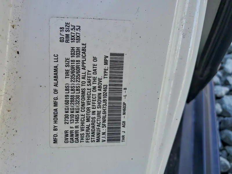 2018 HONDA ODYSSEY EXL  