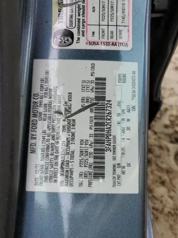 2012 FORD FUSION SE