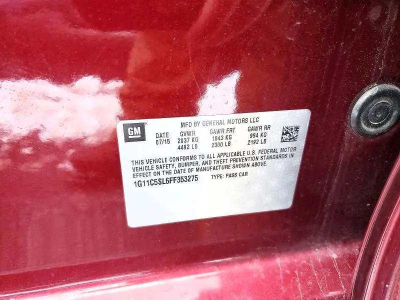 2015 CHEVROLET MALIBU 1LT  