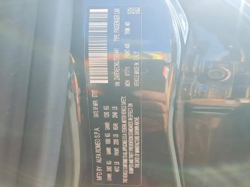 2018 ALFA ROMEO GIULIA TI  
