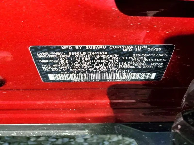 2025 SUBARU FORESTER TOURING  