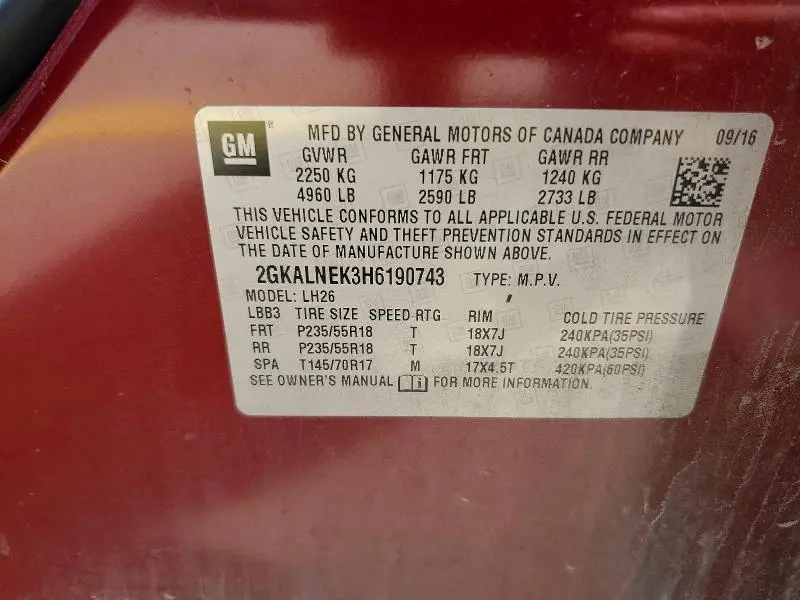 2017 GMC TERRAIN SLE  