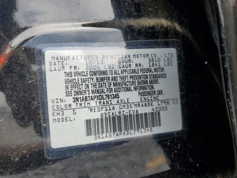 2013 NISSAN SENTRA S  