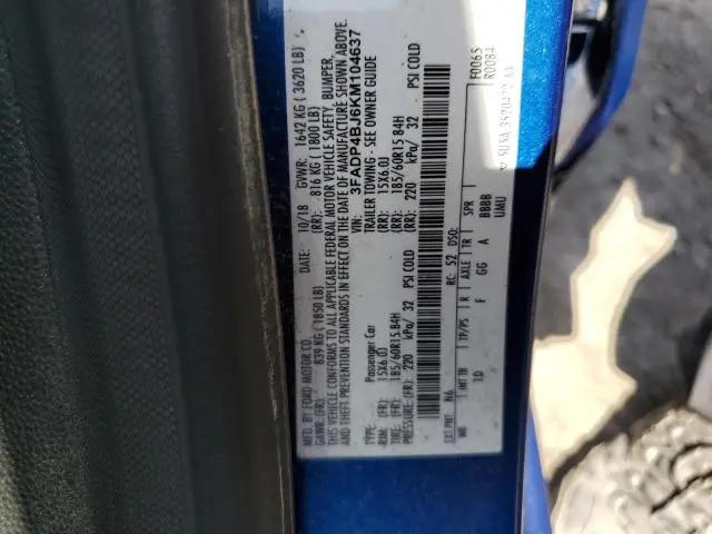 2019 FORD FIESTA SE  