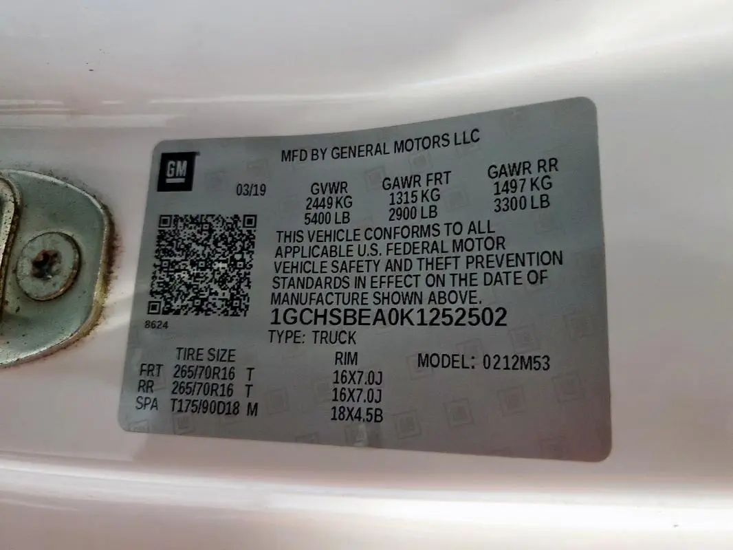 2019 CHEVROLET COLORADO   