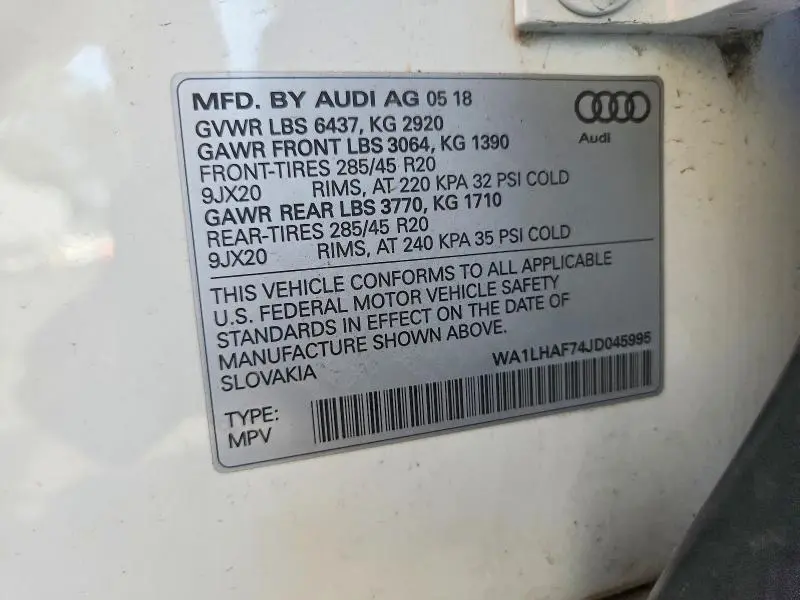 2018 AUDI Q7 PREMIUM PLUS  