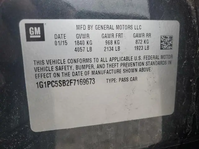 2015 CHEVROLET CRUZE LT