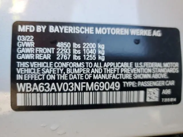 2022 BMW 430I GRAN COUPE  