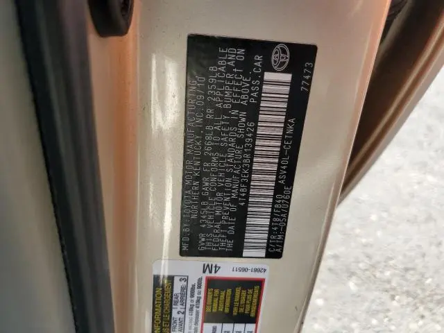 2011 TOYOTA CAMRY BASE  