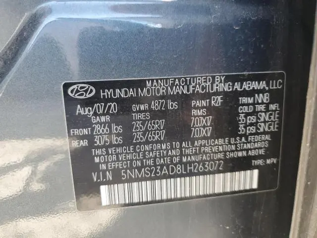 2020 HYUNDAI SANTA FE SE  