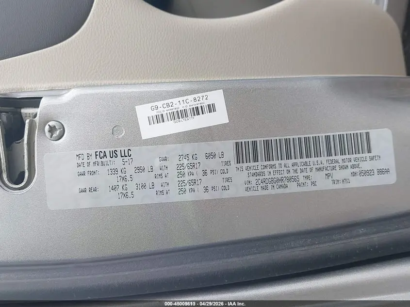 2017 DODGE GRAND CARAVAN SE