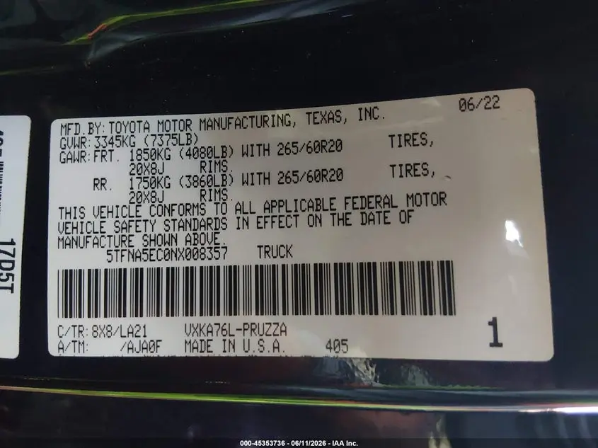 2022 TOYOTA TUNDRA PLATINUM