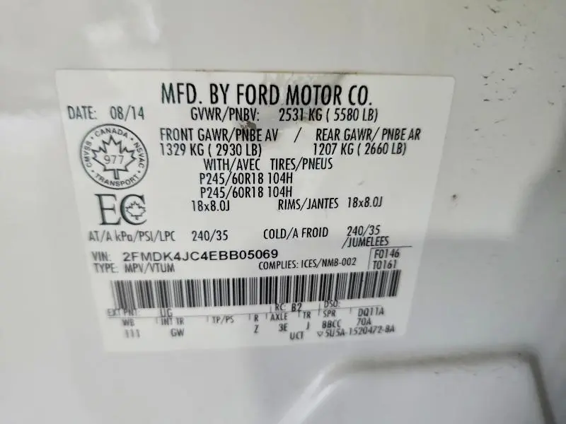 2014 FORD EDGE SEL  