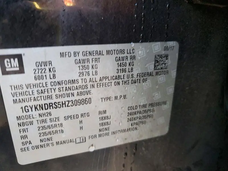 2017 CADILLAC XT5 LUXURY  