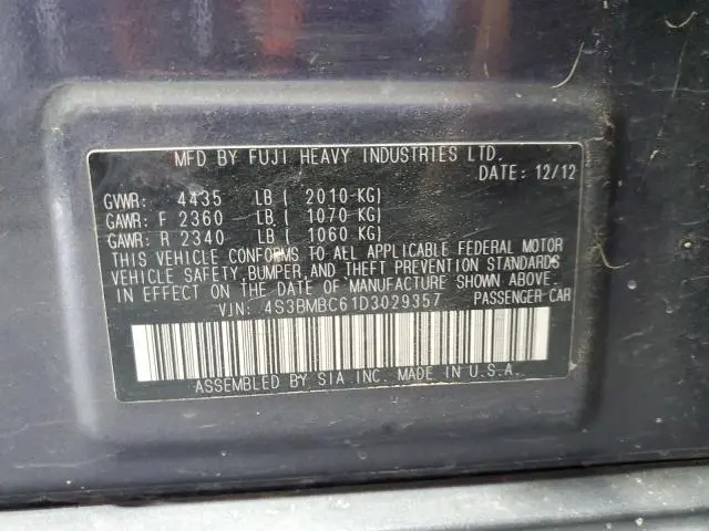 2013 SUBARU LEGACY 2.5I PREMIUM  