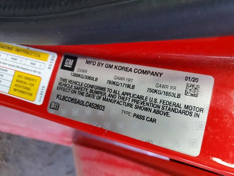 2020 CHEVROLET SPARK 1LT  