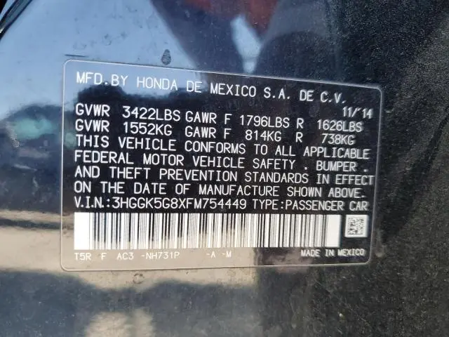 2015 HONDA FIT EX  