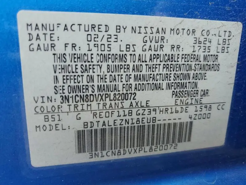 2023 NISSAN VERSA S  