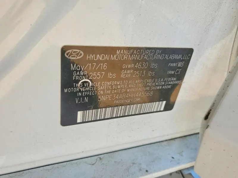 2017 HYUNDAI SONATA SPORT 2.0T  