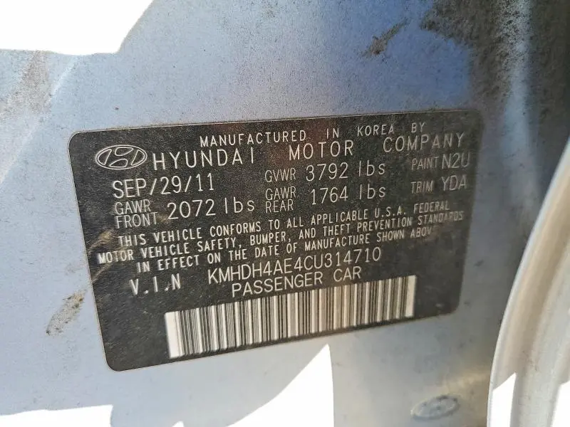 2012 HYUNDAI ELANTRA GLS  