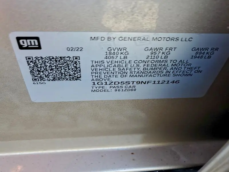 2022 CHEVROLET MALIBU LT  