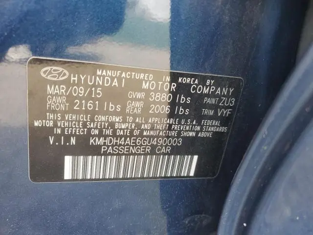 2016 HYUNDAI ELANTRA SE