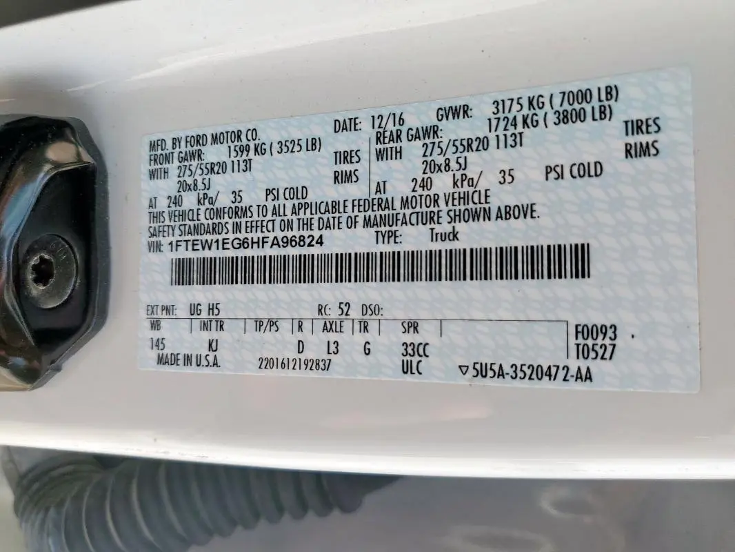 2017 FORD F150 SUPERCREW  