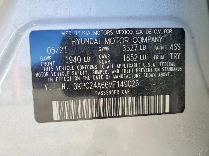 2021 HYUNDAI ACCENT SE  