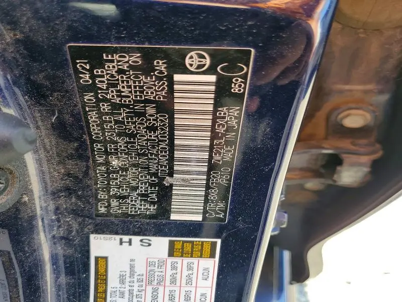 2021 TOYOTA COROLLA LE  