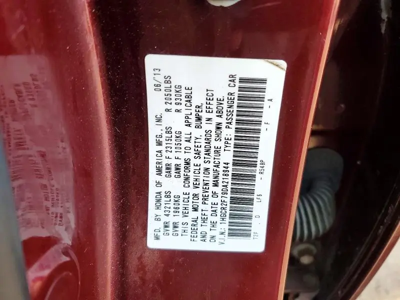 2013 HONDA ACCORD EX  