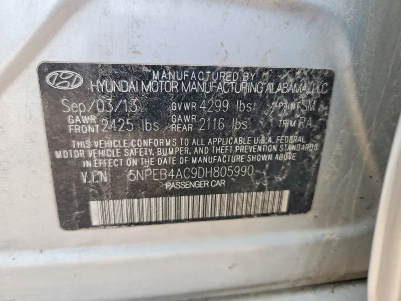 2013 HYUNDAI SONATA GLS  