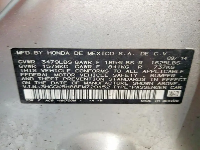 2015 HONDA FIT EX  