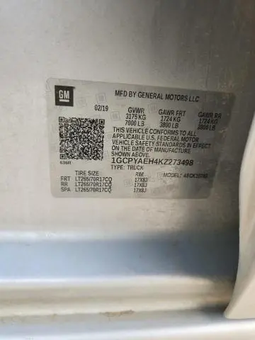 2019 CHEVROLET SILVERADO K1500  