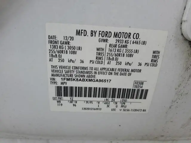 2021 FORD EXPLORER POLICE INTERCEPTOR  