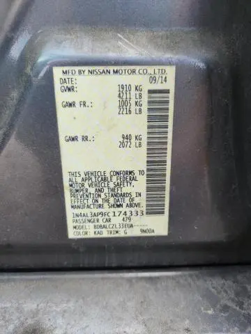 2015 NISSAN ALTIMA 2.5 S  