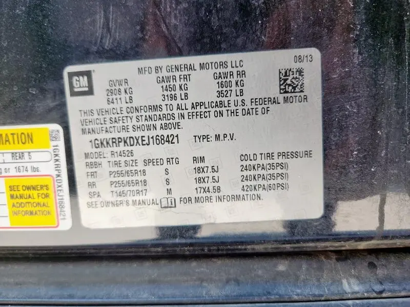 2014 GMC ACADIA SLE  