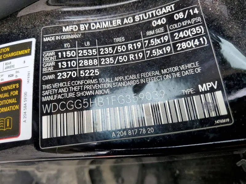 2015 MERCEDES-BENZ GLK 350  