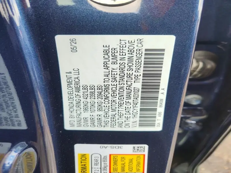 2026 HONDA ACCORD SE  